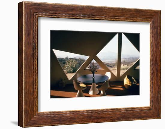 Interior View of the Living Room Interior of a Geodesic Dome House-John Dominis-Framed Photographic Print