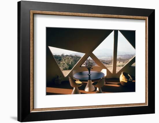 Interior View of the Living Room Interior of a Geodesic Dome House-John Dominis-Framed Photographic Print