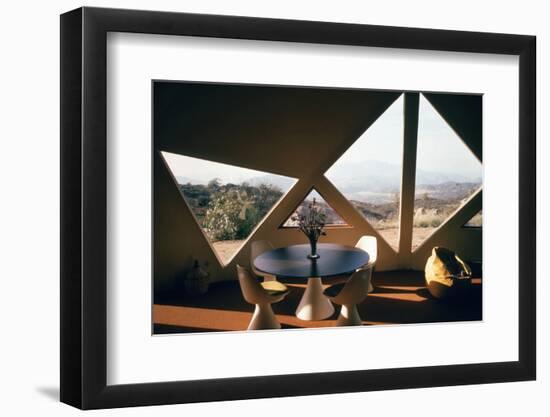 Interior View of the Living Room Interior of a Geodesic Dome House-John Dominis-Framed Photographic Print