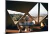 Interior View of the Living Room Interior of a Geodesic Dome House-John Dominis-Mounted Photographic Print