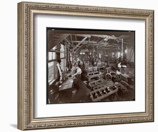 Interior View of the New York Yacht, Launch and Engine Co. on the Harlem River, New York, 1905-Byron Company-Framed Giclee Print