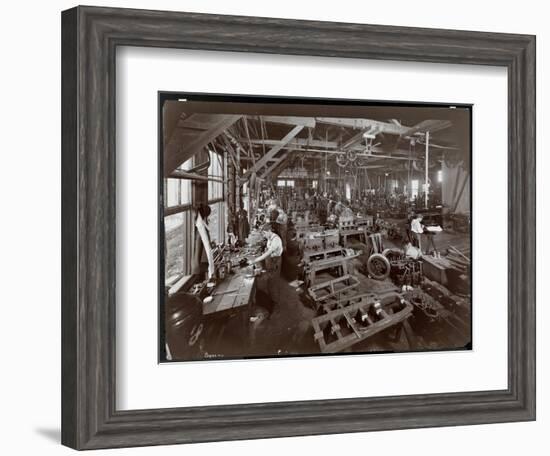 Interior View of the New York Yacht, Launch and Engine Co. on the Harlem River, New York, 1905-Byron Company-Framed Giclee Print