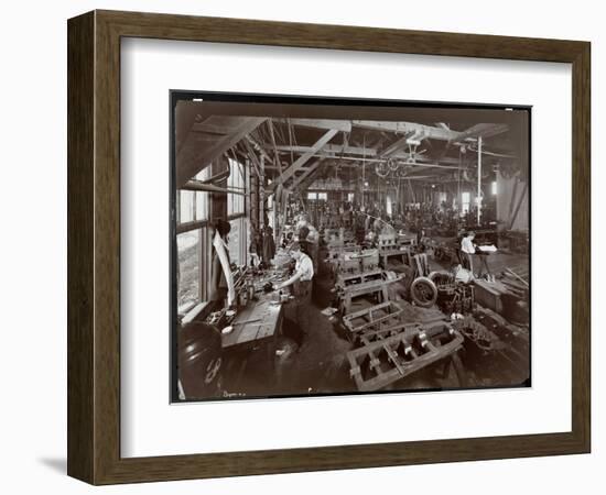 Interior View of the New York Yacht, Launch and Engine Co. on the Harlem River, New York, 1905-Byron Company-Framed Giclee Print