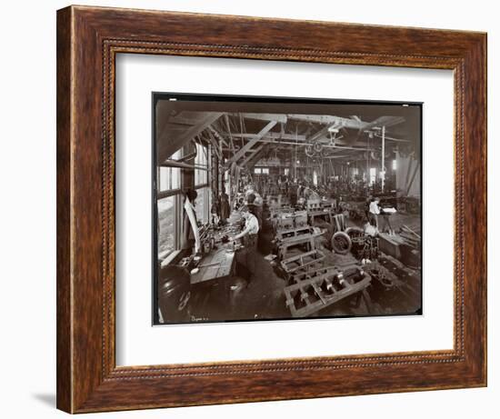 Interior View of the New York Yacht, Launch and Engine Co. on the Harlem River, New York, 1905-Byron Company-Framed Giclee Print