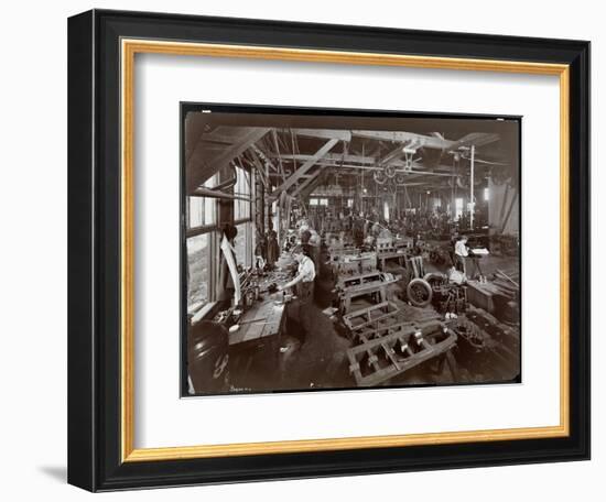 Interior View of the New York Yacht, Launch and Engine Co. on the Harlem River, New York, 1905-Byron Company-Framed Giclee Print