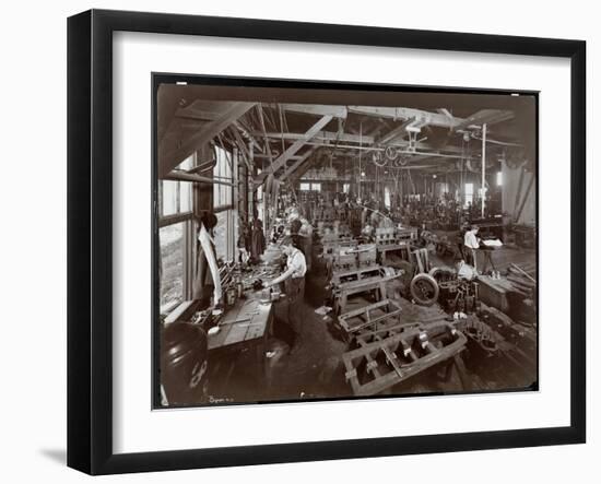 Interior View of the New York Yacht, Launch and Engine Co. on the Harlem River, New York, 1905-Byron Company-Framed Giclee Print