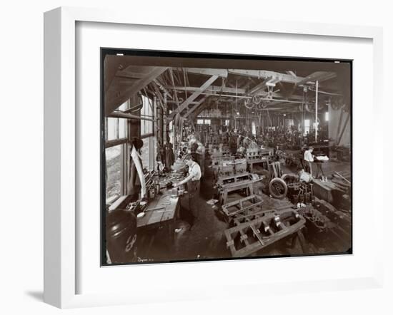 Interior View of the New York Yacht, Launch and Engine Co. on the Harlem River, New York, 1905-Byron Company-Framed Giclee Print