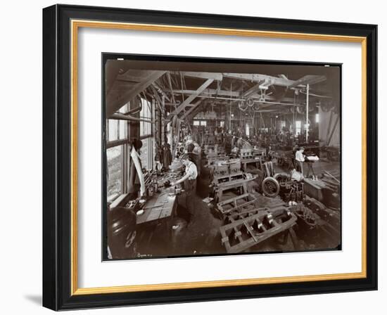 Interior View of the New York Yacht, Launch and Engine Co. on the Harlem River, New York, 1905-Byron Company-Framed Giclee Print