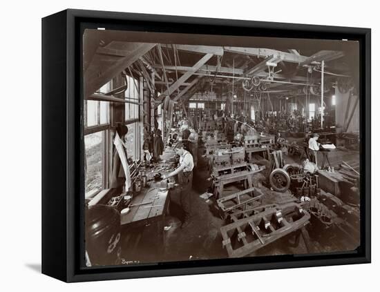 Interior View of the New York Yacht, Launch and Engine Co. on the Harlem River, New York, 1905-Byron Company-Framed Premier Image Canvas