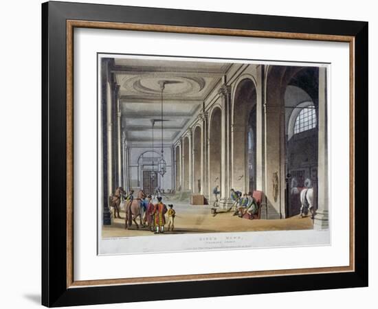 Interior View of the Royal Stables, King's Mews, Charing Cross, Westminster, London, 1808-Thomas Rowlandson-Framed Giclee Print
