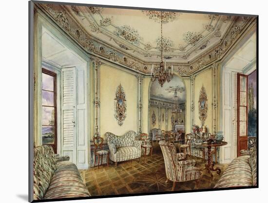 Interior view of the Salon of a Castle in Obertwaltersdorf-Alt Rudolf-Mounted Premium Giclee Print