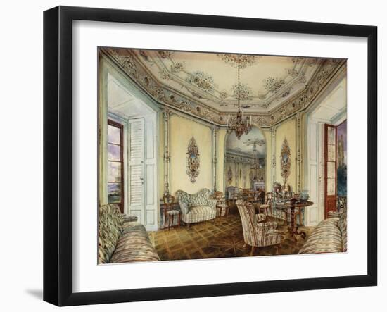 Interior view of the Salon of a Castle in Obertwaltersdorf-Alt Rudolf-Framed Giclee Print