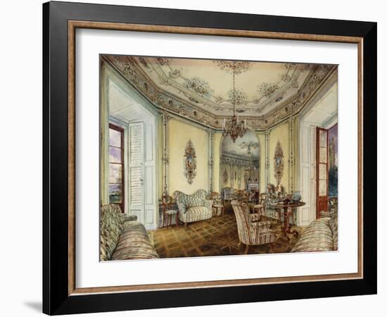 Interior view of the Salon of a Castle in Obertwaltersdorf-Alt Rudolf-Framed Giclee Print