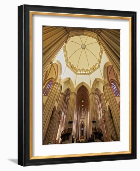 Interior view of the Sao Paulo See Metropolitan Cathedral, Praca da Se, City of Sao Paulo, State of-Karol Kozlowski-Framed Photographic Print