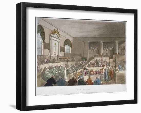 Interior View of the Sessions House, Old Bailey, with a Court in Session, City of London, 1809-Joseph Constantine Stadler-Framed Giclee Print