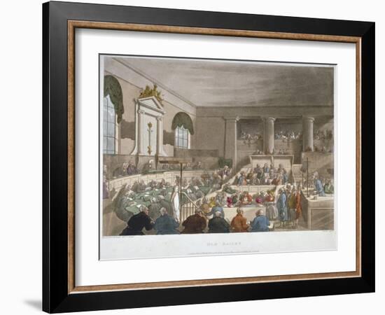 Interior View of the Sessions House, Old Bailey, with a Court in Session, City of London, 1809-Joseph Constantine Stadler-Framed Giclee Print