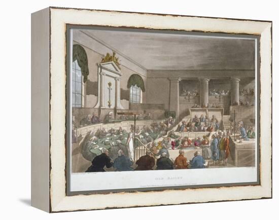 Interior View of the Sessions House, Old Bailey, with a Court in Session, City of London, 1809-Joseph Constantine Stadler-Framed Premier Image Canvas