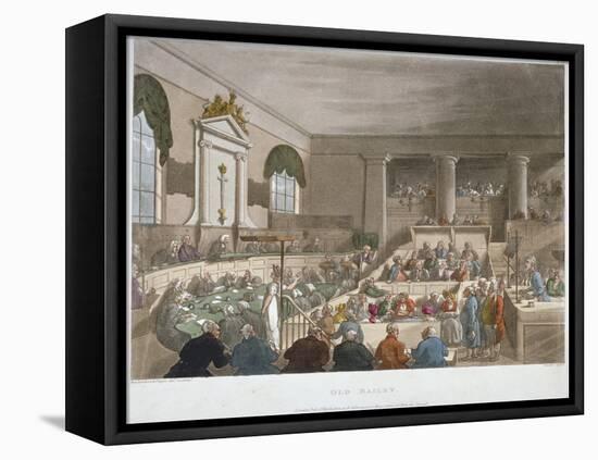 Interior View of the Sessions House, Old Bailey, with a Court in Session, City of London, 1809-Joseph Constantine Stadler-Framed Premier Image Canvas