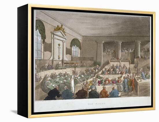 Interior View of the Sessions House, Old Bailey, with a Court in Session, City of London, 1809-Joseph Constantine Stadler-Framed Premier Image Canvas