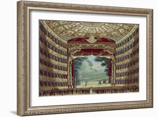 Interior View of the Teatro Alla Scala in Milan, ca. 1830-null-Framed Giclee Print