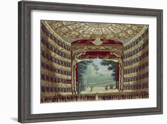 Interior View of the Teatro Alla Scala in Milan, ca. 1830-null-Framed Giclee Print