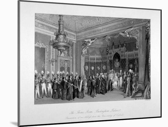 Interior View of the Throne Room, Buckingham Palace, Westminster, London, C1840-Harden Sidney Melville-Mounted Giclee Print