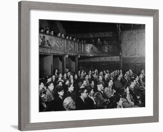 Interior View of Theater, with Audience Watching a Production at the Grand Guignol Theater-null-Framed Photographic Print