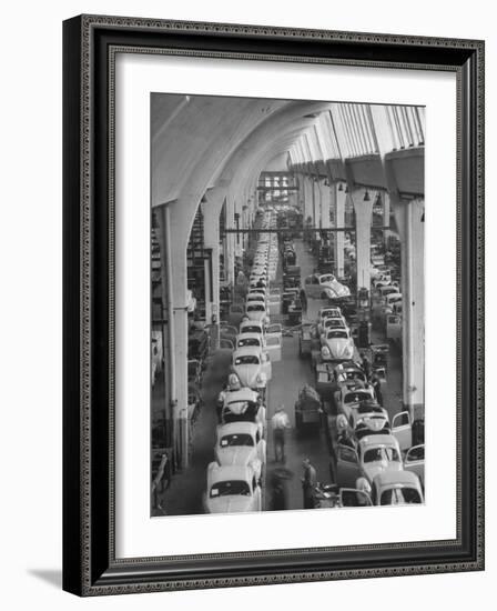 Interior View of Volkswagen Plant, Showing Assembly Lines-Walter Sanders-Framed Photographic Print