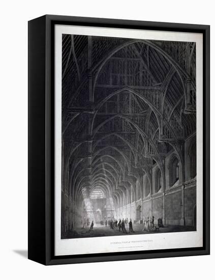 Interior View of Westminster Hall Showing the Fine Hammerbeam Roof, London, 1801-George Hawkins-Framed Premier Image Canvas