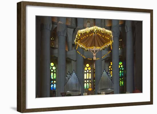 Interior View, Towards the Altar and Grand Organ, Sagrada Familia-James Emmerson-Framed Photographic Print