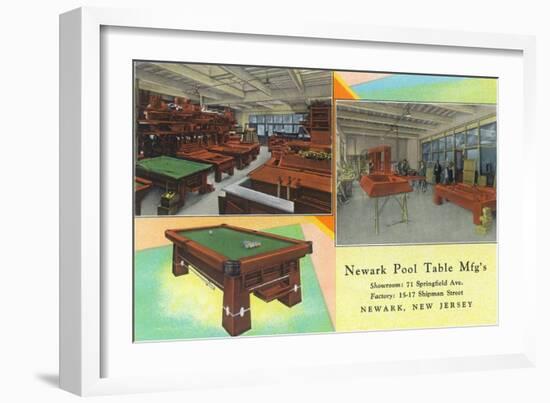 Interior Views of Newark Pool Table Manufacturers - Newark, NJ-Lantern Press-Framed Art Print