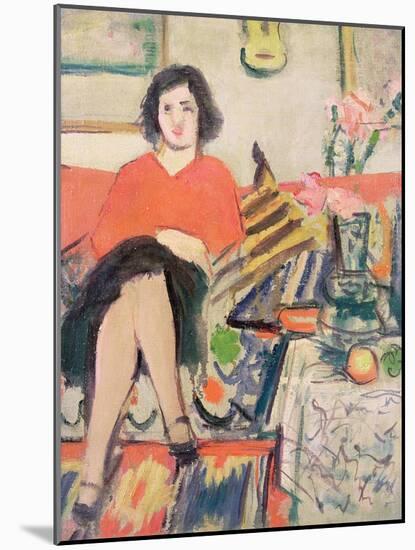 Interior with a Figure-George Leslie Hunter-Mounted Giclee Print