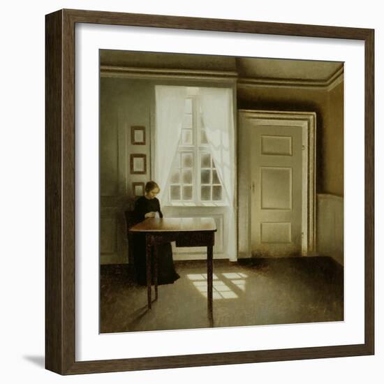 Interior with a Lady, 1901-Vilhelm Hammershoi-Framed Giclee Print