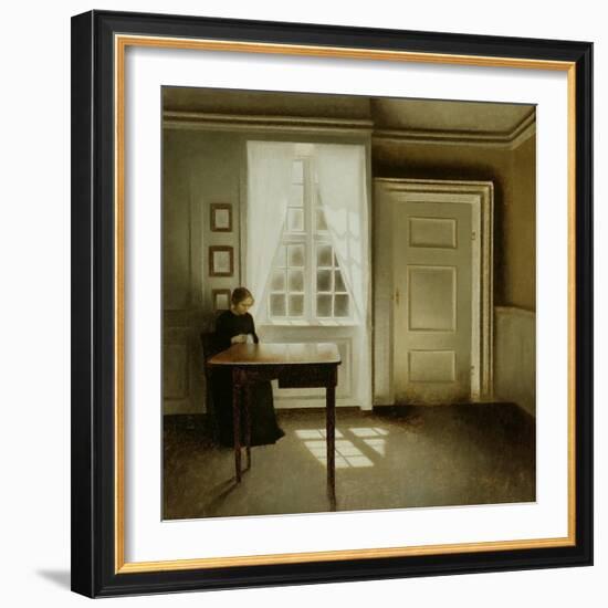 Interior with a Lady, 1901-Vilhelm Hammershoi-Framed Giclee Print