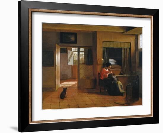 Interior with a Mother Delousing Her Child's Hair (A Mother's Dut), 1659-1660-Pieter de Hooch-Framed Giclee Print