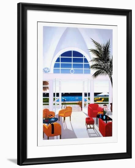 Interior With A Red Armchair-Fanch Ledan-Framed Giclee Print