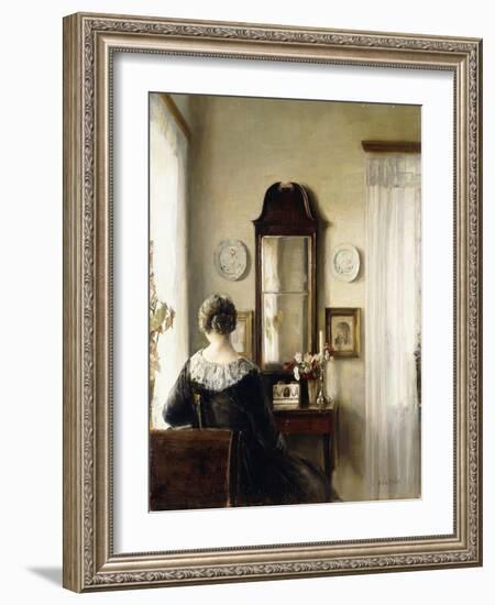 Interior with a Seated Woman by a Window-Carl Holsoe-Framed Giclee Print