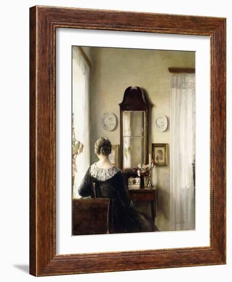 Interior with a Seated Woman by a Window-Carl Holsoe-Framed Giclee Print