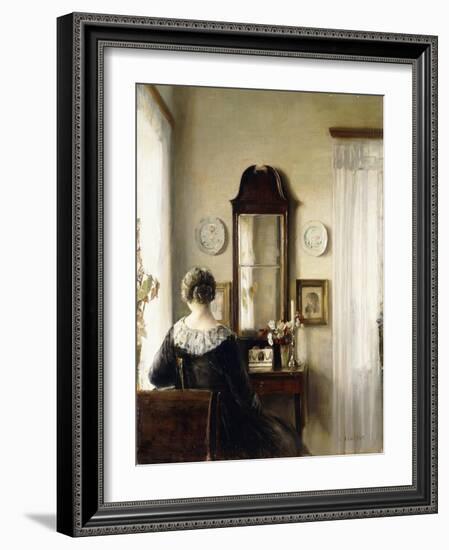 Interior with a Seated Woman by a Window-Carl Holsoe-Framed Giclee Print