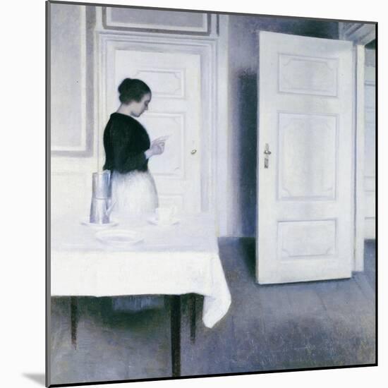 Interior with a Woman Reading a Letter, Strandgade 30-Vilhelm Hammershoi-Mounted Giclee Print