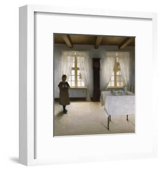 Interior with a Young Girl Serving Tea, 1901-Peter Ilsted-Framed Giclee Print