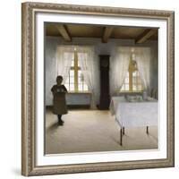 Interior with a Young Girl Serving Tea, 1901-Peter Ilsted-Framed Giclee Print