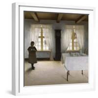 Interior with a Young Girl Serving Tea, 1901-Peter Ilsted-Framed Giclee Print