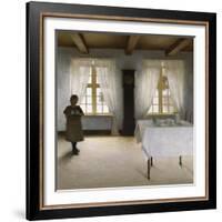 Interior with a Young Girl Serving Tea, 1901-Peter Ilsted-Framed Giclee Print