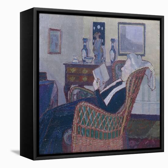 Interior with Artist's Mother 1917-18 (Oil on Canvas)-Harold Gilman-Framed Premier Image Canvas