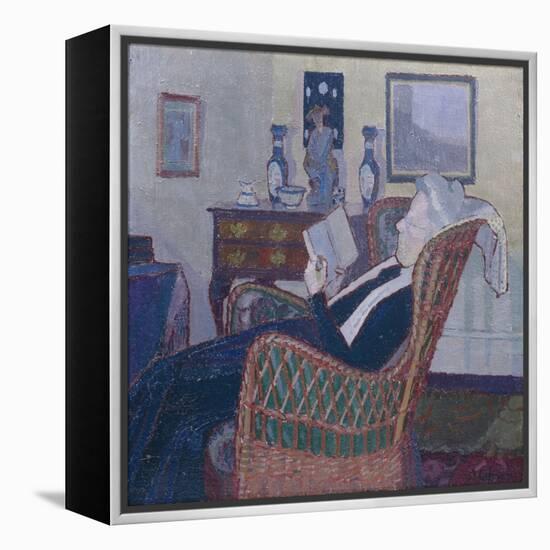 Interior with Artist's Mother 1917-18 (Oil on Canvas)-Harold Gilman-Framed Premier Image Canvas