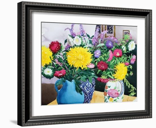 Interior with Asters-Christopher Ryland-Framed Giclee Print