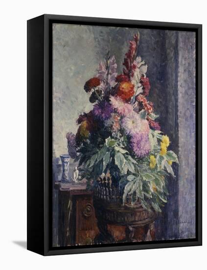 Interior with Bouquet of Flowers-Henri Lebasque-Framed Premier Image Canvas