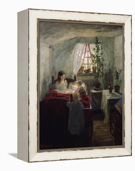 Interior with children, 1890-Fritz Thaulow-Framed Premier Image Canvas