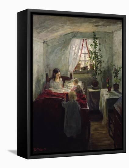 Interior with children, 1890-Fritz Thaulow-Framed Premier Image Canvas